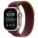 Apple Watch Ultra 4 49mm Natural Titanium Case with Burgundy Trail Loop
