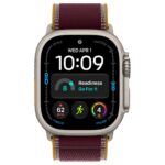 Apple Watch Ultra 4 49mm Natural Titanium Case with Burgundy Trail Loop