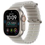 Apple Watch Ultra 4 49mm Natural Titanium Case with Translucent Gray Ocean Band