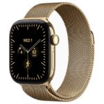 Apple Watch Series 12 42mm Radiant Gold Titanium Case with Radiant Gold Milanese Loop